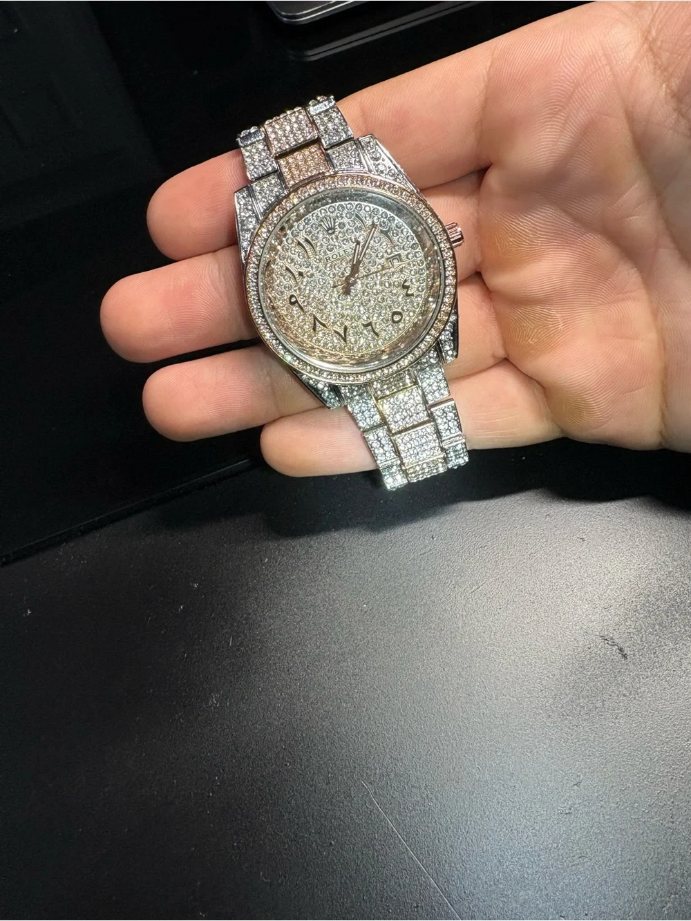 Arabic dial Cz Watch Sterling silver